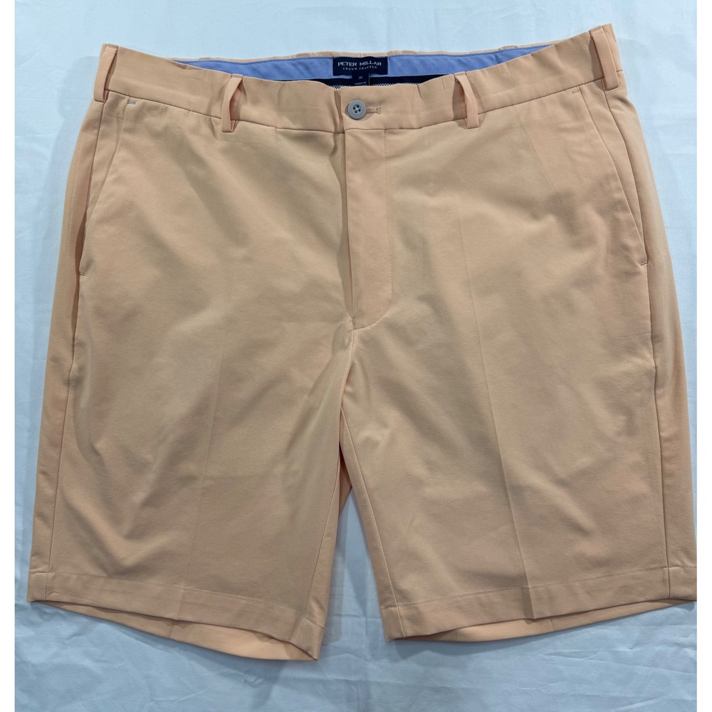 Peter Millar Crown Crafted Mens Performance Golf Shorts Peach Orange MS24XB10 36